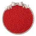 Perles de rocaille 2mm en verre rouge transparent pour bijoux dans un plateau argent - Rouge