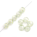 Perle in vetro soffiato dipinte a mano con strisce ondulate gialle e blu per gioielli - 14mm (1 Pezzo/Confezione) / Righe Blu e Gialle