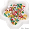 50 Stück bunte 8-11mm Weihnachts-Harzanhänger mit Weihnachtsmann für DIY-Schmuckherstellung - Stil 04 Weihnachtsthema / 50 Stück/Packung (ca. 8-11mm)