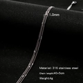 Zilveren 316 roestvrijstalen halsketting met fijne schakelketting van 1mm breed - Zilver (1mm)