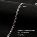 Minimalistische 1,5mm zilveren 316 roestvrijstalen ketting met 40+5cm lengte - Zilver (1.5mm)