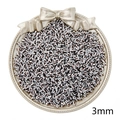 3mm glass beads with zebra stripe pattern for DIY jewelry making and bracelet crafting - 3mm (20g/Pack) / White And Dark Brown Stripes