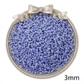 DIY jewelry 3mm blue and white striped glass seed beads in a decorative silver tray - 3mm (20g/Pack) / White And Blue Stripes
