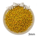 3mm yellow watermelon striped glass seed beads for DIY jewelry making in silver tray - 3mm (20g/Pack) / Yellow With Red And Green Stripes