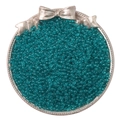 Perles de rocaille transparentes vert paon pour bijoux DIY dans un plateau décoré - Bleu Cyan