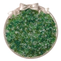 Assortiment de perles de rocaille vertes pour bijoux DIY sur un plateau argenté - Système Vert