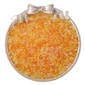 Perles de verre orange transparentes pour bijoux DIY dans un plat en argent - Série Jaune Orangé