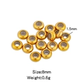 Golden stainless steel abacus bead for jewelry with 8mm size and silicone core - Gold (Hole 1.5mm) / 8mm