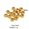 10mm golden stainless steel spacer bead with 3mm silicone hole for jewelry DIY - Gold (3mm Hole) / 10mm
