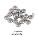 Silver stainless steel 6mm slider beads with silicone insert for DIY jewelry making - Silver (1mm Hole) / 6mm
