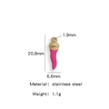 Hot pink stainless steel Italian cornicello chili pepper pendant with dimensions 20.8mm - Single Price (Vacuum Plating Enamel) / Dark Pink (HP0010G04)