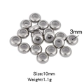 10mm silver stainless steel slider bead with 3mm silicone hole for DIY jewelry making - Silver (3mm Hole)
