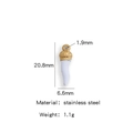 White horn pendant with golden crown made of stainless steel, 20.8mm sized accessory - Single Price (Vacuum Plating Enamel) / White (HP0010G07)