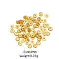 Perles d'espacement plates de 4mm en acier inoxydable plaqué or 18K pour bijoux DIY - Or (4mm)