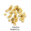 Perles d'espacement plates abacus de 5mm en acier inoxydable plaqué or 18 carats DIY - Or (5mm)