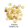 Perles de roue 6mm en acier inoxydable doré 18K pour la création de bijoux DIY - Or (6mm)