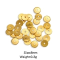 Perles d'espacement plates de 8mm en acier inoxydable 18K pour bijoux DIY - Or (8mm)