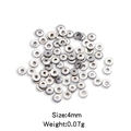 4mm silver stainless steel rondelle spacer beads with smooth polished finish for DIY jewelry - Silver (4mm)