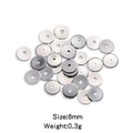 Flat 8mm silver stainless steel spacer beads for DIY jewelry making and bracelets - Silver (8mm)