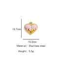 Pink dripping oil heart pendant in stainless steel with 16.7mm size measurements - Pink Heart Pendant (HP0033G03) / Pink