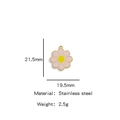 Ciondolo margherita in acciaio inox rosa con dimensioni 21,5 mm per 19,5 mm per DIY - Pezzo Singolo / Rosa