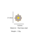 Petit pendentif marguerite violette en acier inoxydable pour création de bijoux DIY - Pièce Unique / Gris