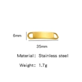 Connettore a barra curva in acciaio inossidabile placcato oro 18K per gioielli DIY - 35mm / Oro (6*35)