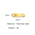 Connettore a barra curva dorata da 43mm in acciaio inossidabile per gioielli DIY - 43mm / Oro (8*43)