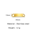 Connettore curvo in acciaio inossidabile placcato oro 18K per braccialetti fai-da-te 45x10mm - 45mm / Gold (10*45)