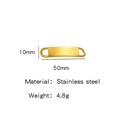Connettore a barra curva da 50mm in acciaio dorato con due fori per bracciali fai da te - Oro (10*50)