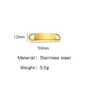 Connettore a barra curva in acciaio inossidabile 18K per bracciale DIY 50x12mm - Oro (12*50)