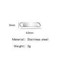 Connettore per gioielli fai-da-te in acciaio inossidabile argento 43x8mm per bracciali - Argento (8*43)