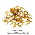 Golden stainless steel pinch bails 3x7mm set of 1000pcs for DIY jewelry making - 3*7mm / Gold