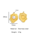 Gold plated stainless steel irregular drop pendant with white pearl inlay, 28x19mm size - Irregular Lava Teardrop (HP0036G02)