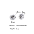 Perle d'espacement citrouille 6mm en acier inoxydable pour bijoux DIY avec trou 1.5mm - Argent (5.5)