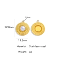 18K gold plated stainless steel pearl pendant for DIY jewelry making 22.8x19.8mm - Radial Embossed Round (HP0036G09)