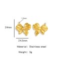 18K gold plated stainless steel butterfly charm with pearl center and size details - Gold Butterfly Shape (HP0036G13)