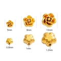 Golden 3D rose flower metal beads for DIY jewelry making in 5mm 8mm 10mm sizes - 5mm (1 Piece) / Gold