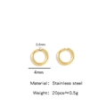 Golden 0.6x4mm stainless steel jump rings for DIY jewelry making connector - Gold Style (HP0039G03)