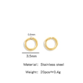 Golden 3.5mm stainless steel open jump rings for jewelry making with 0.6mm thickness - Gold Style (HP0039G02)