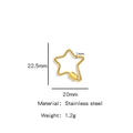 Golden star stainless steel connector for DIY jewelry making 22.5x20mm sized - Star Shape Style (HP0034G04) / 1 Piece / Gold
