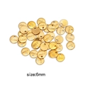 Pendentifs ronds 6mm en acier inoxydable doré pour bijoux DIY et rallonges de chaîne - Étiquette Ronde (HP0019G05) / Or