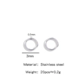 DIY 3mm 18K gold plated stainless steel open jump rings 0.5mm wire gauge for jewelry - Silver Style (HP0039S04)