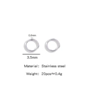 DIY jewelry 3.5mm silver stainless steel open jump rings 0.6mm wire thickness - Silver Style (HP0039S02)