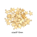 Pendentif en forme d'étoile dorée en acier inoxydable pour bijoux DIY, 8x10mm - Étiquette Étoile (HP0019G08) / Or