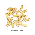 Breloques dorées en acier inoxydable 3,5x11mm gravées S.Steel pour bijoux DIY - Étiquette Rectangulaire (HP0019G10) / Or