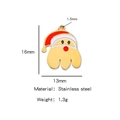 Ciondolo Babbo Natale in acciaio inossidabile dorato 18k per gioielli fai da te - 1.6cm x 1.3cm / Lettera E