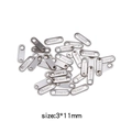 Lot de connecteurs ovales argentés 3x11mm en acier inoxydable pour bijoux DIY - Étiquette Ovale (HP0019S01) / Argent