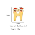 Ciondolo lettera H in acciaio inossidabile placcato oro 18k con Babbo Natale - 1.5cm x 1.2cm / Lettera H