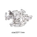 Petites étiquettes ovales en acier inoxydable 3,5x11mm pour la création de bijoux DIY - Étiquette Ovale Longue (HP0019S02) / Argent